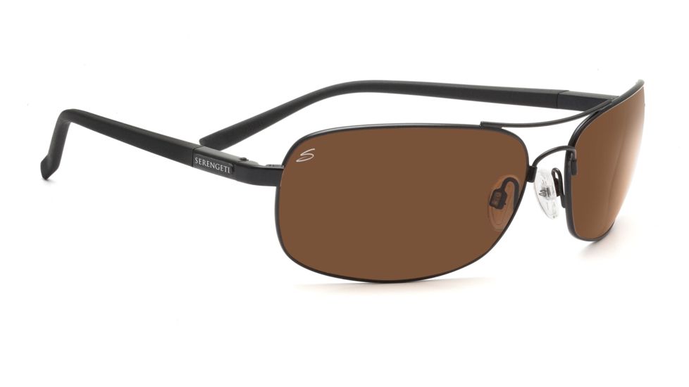 Serengeti San Remo Sunglasses - Shiny Gunmetal/Gray Stripe Frame, Drivers Lenses 7608