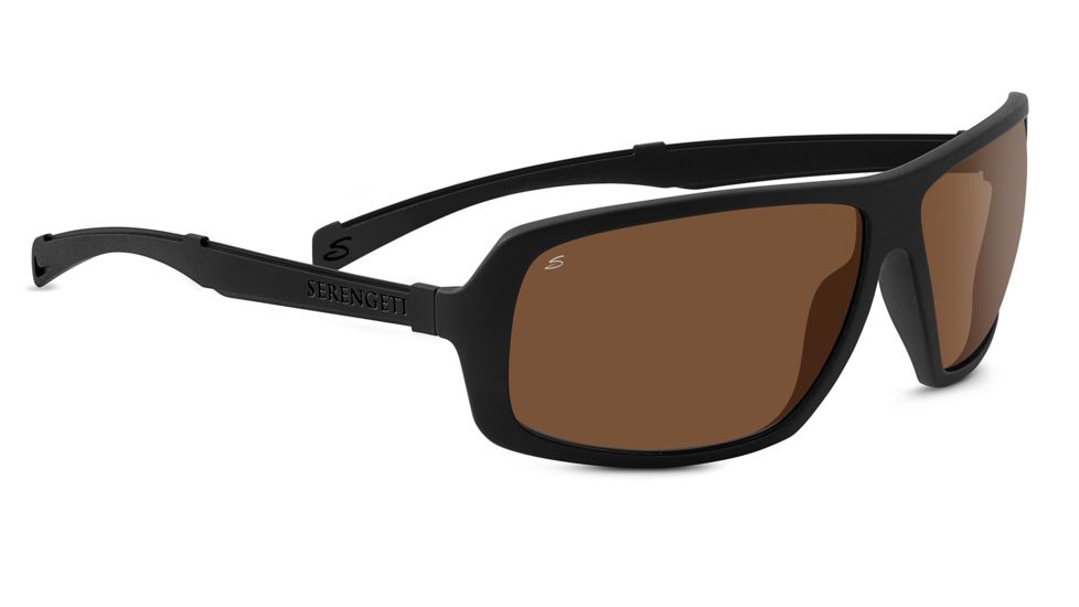 Serengeti Alassio Sunglasses, Satin Black Frame, Polarized Drivers Lens, 8098