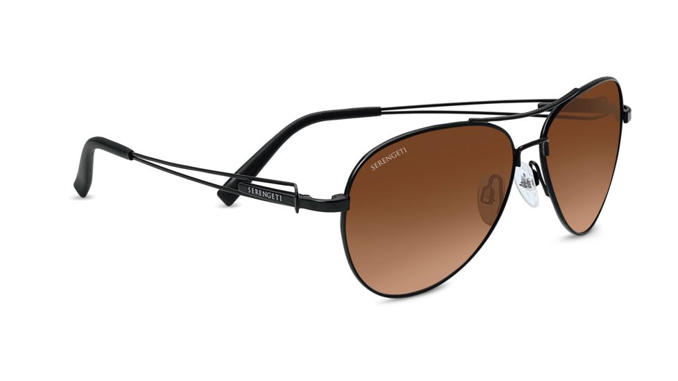 Serengeti Brando Sunglasses, Pilot Satin Black Frame, Drivers Gradient Lens 7887