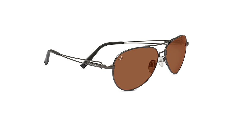 Serengeti Brando Sunglasses, Pilot Shiny Dark Gunmetal Frame, Drivers Lens 7885