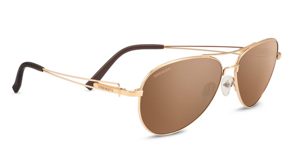 Serengeti Brando Sunglasses, Shiny Bold Gold, Polarized Drivers Gold, 8456