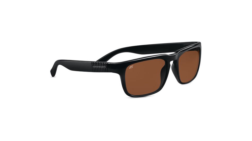 Serengeti Cortino Single Vision Rx Sunglasses Shiny Black Frame 7701