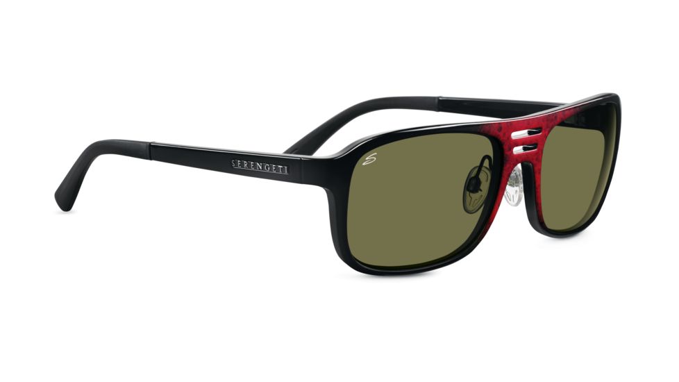Serengeti Nico Sunglasses - Satin Black/Shiny Dark Tort Frame, Drivers Lenses 7646