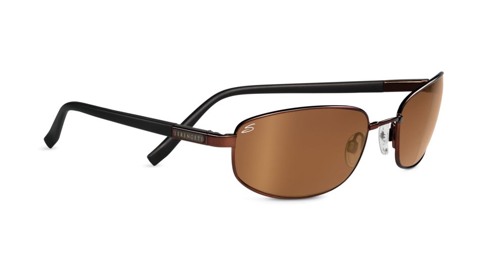 Serengeti Lorenzo Sunglasses - Shiny Black Frame, 555nm Polarized Lenses 7648