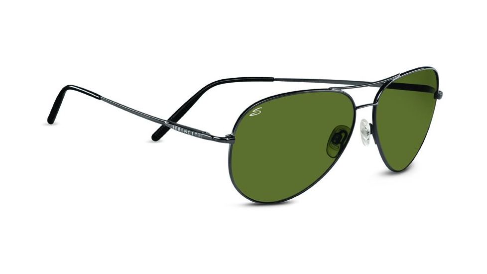 Serengeti Medium Aviator Progressive Rx Sunglasses - Shiny Gun Frame