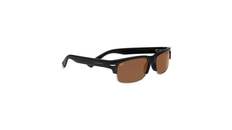 Serengeti Vasio Single Vision Rx Sunglasses Shiny Black Frame 7374