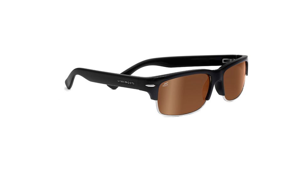 Serengeti Vasio Single Vision Rx Sunglasses Shiny Black Frame 7722