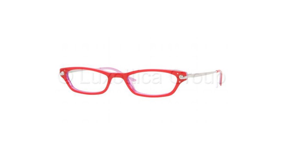 Sferoflex SF1543B SV Prescription Eyeglasses, Red On Violet Striped Demo Lens Frame / 50 mm Prescription Lenses, C313-5019