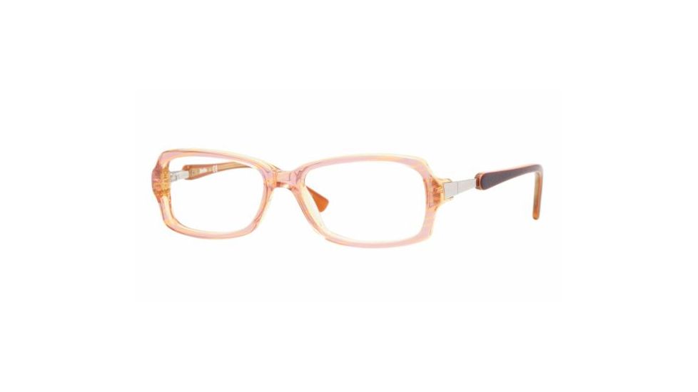 Sferoflex SF1544 SV Prescription Eyeglasses Top Striped Pink On Yellow Tr. Frame / 53 mm Prescription Lenses, C406-5315