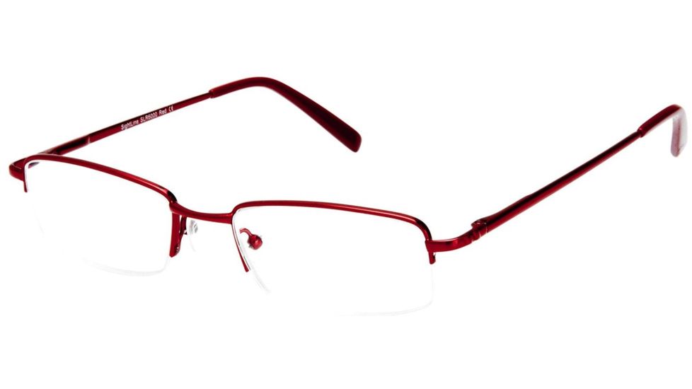 Sightline 6000 Single Vision Prescription Eyeglasses, Red Frame, SLR6000RED100SV