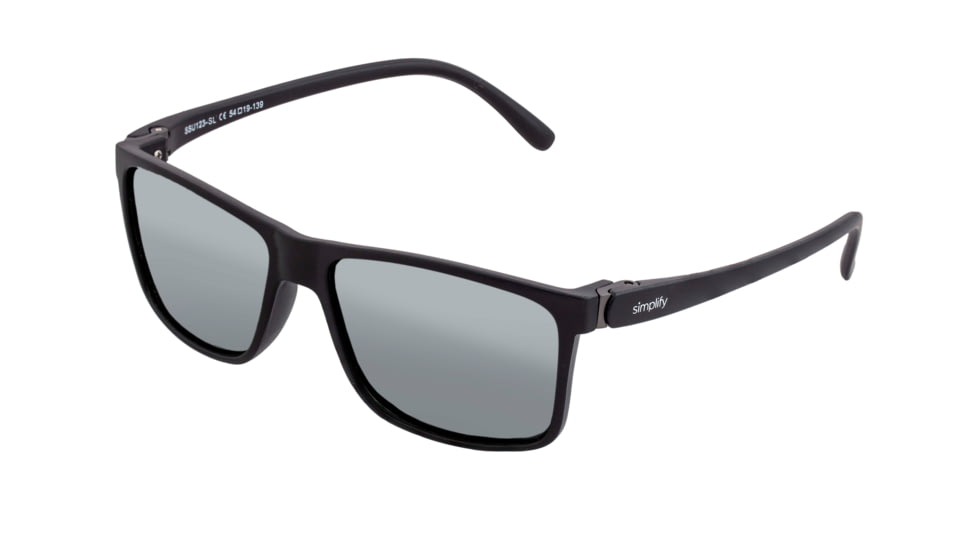 Simplify Ellis Polarized Sunglasses - Unisex, Black/Silver, One Size, SSU123-SL