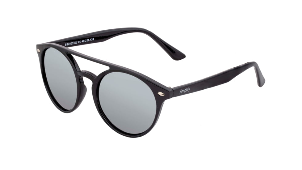 Simplify Finley Polarized Sunglasses - Unisex, Black/Silver, One Size, SSU122-SL