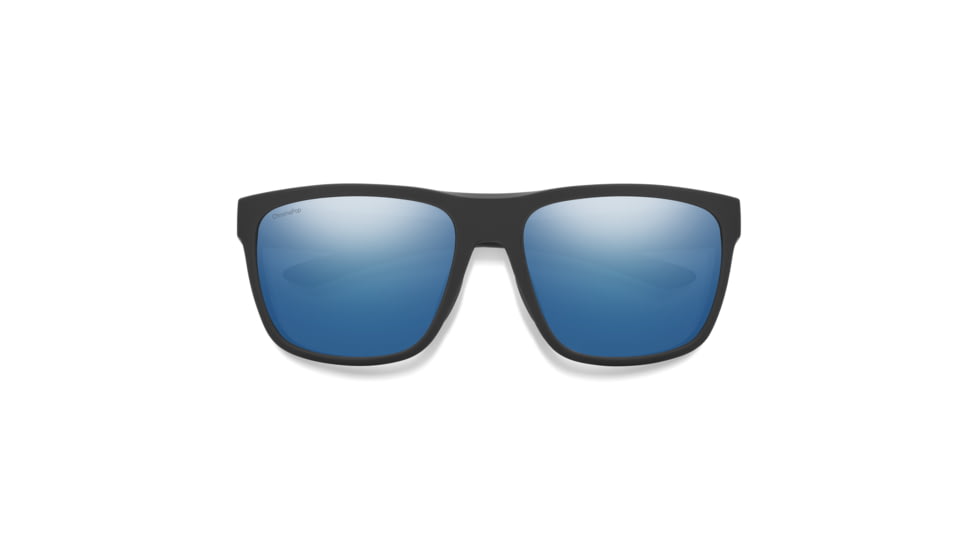 Smith Barra Sunglasses, Matte Black Frame, ChromaPop Glass Polarized Blue Mirror Lens, 20522300360QG