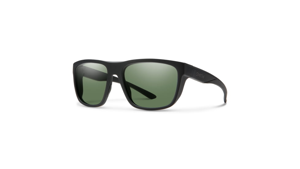 Smith Barra Sunglasses, Matte Black Frame, ChromaPop Polarized Gray Green Lens, 201268DL560L7