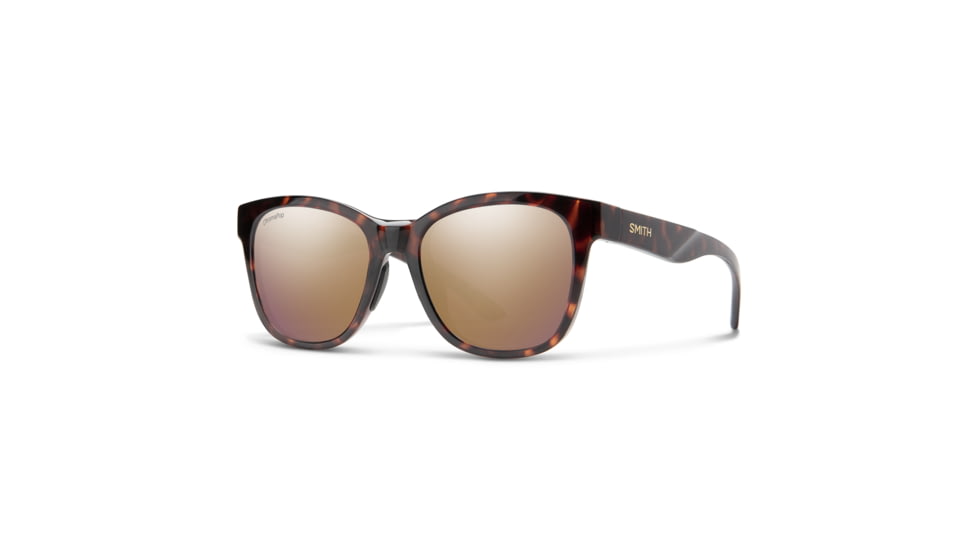 Smith Caper Sunglasses, Tortoise Frame, ChromaPop Polarized Rose Gold Mirror Lens, 201042086539V