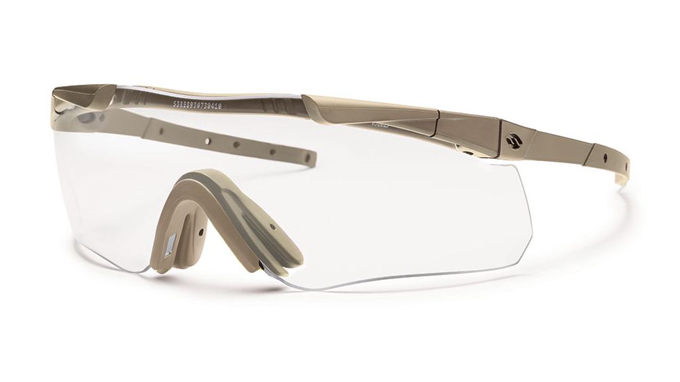 Smith Elite Aegis Echo II Compact Eyeshields,Tan 499 Frame,Clear/Gray Lens AECHACT49915-2R