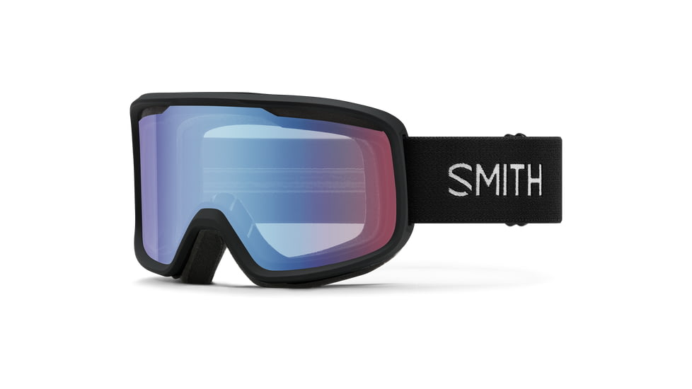 Smith Frontier Low Bridge Fit Googles, Blue Sensor Mirror, Black, M004372QJ99ZF