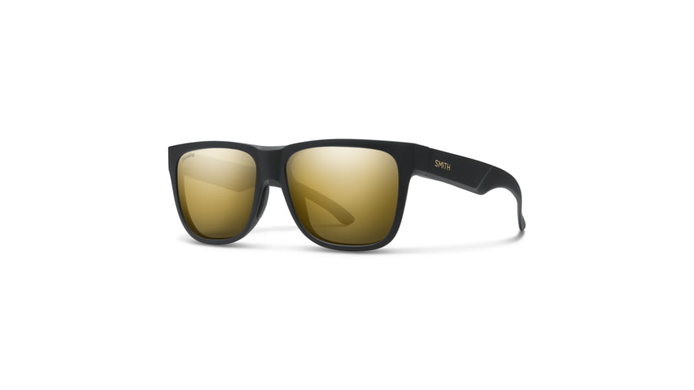 Smith Lowdown 2 Sunglasses, Matte Black Gold Frame, ChromaPop Polarized Black Gold Lens, 2009410NZ56HN