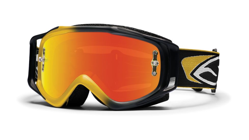 Smith Optics Fuel v.2 Sweat-X Goggles - Black Yellow Fade, Red Mirror Lens