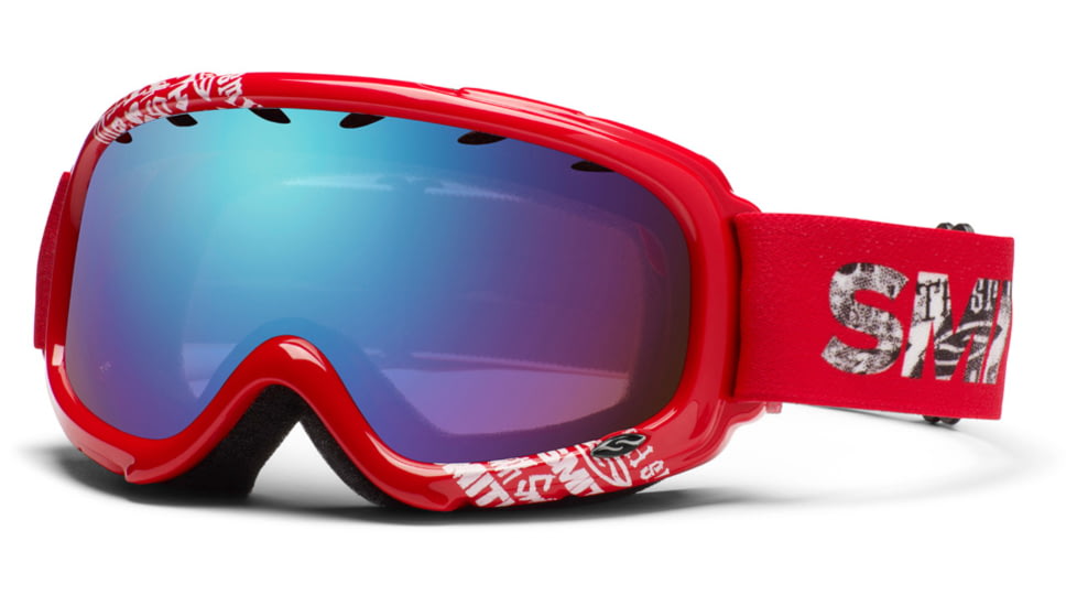Smith Optics Gambler Goggles - Red Fader Frame, Blue Sensor Mirror Lenses GM3ZDF12