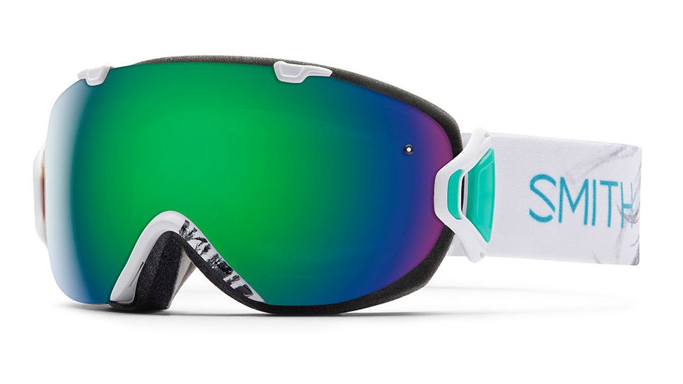 I-OS Goggle-White Feathers-Green Sol-X Mirror