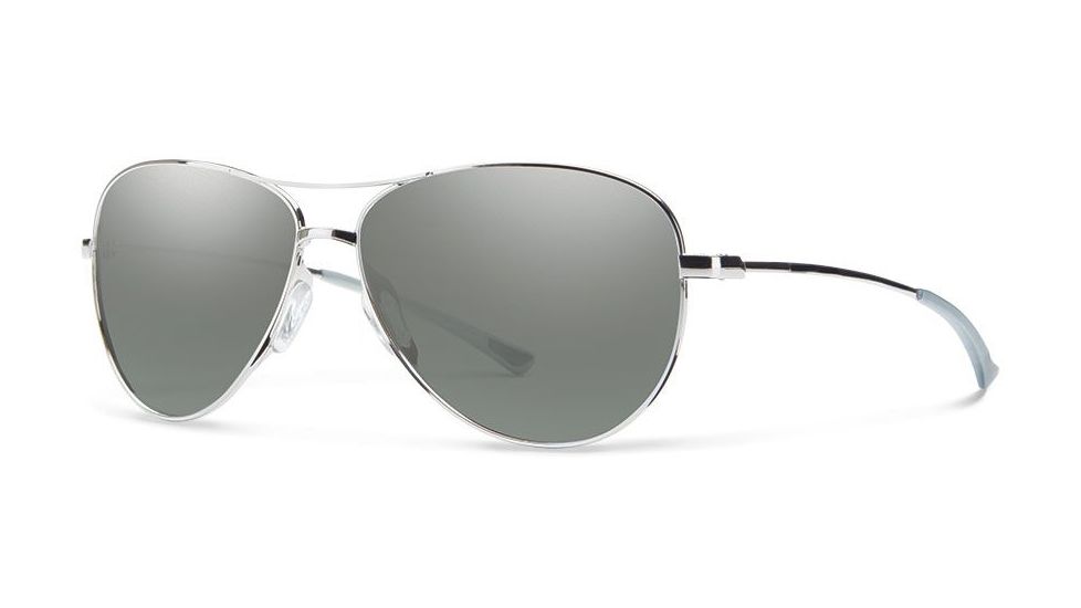 Smith Optics Langley Single Vision Prescription Sunglasses, Silver Frame, LAPCGYMSVSV