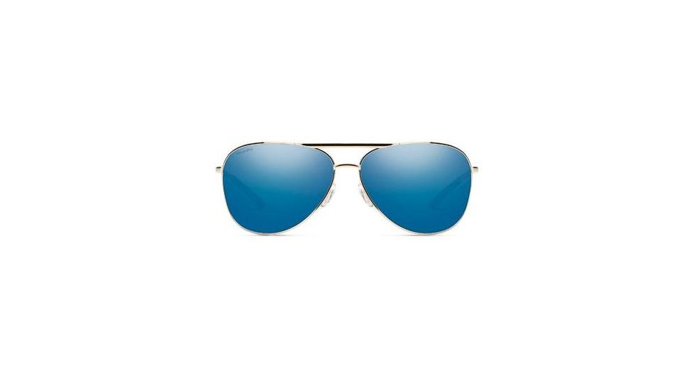 Smith Serpico 2 Sunglasses, Gold Frame, ChromaPop Polarized Blue Mirror Lens, SE2CPUGMGD