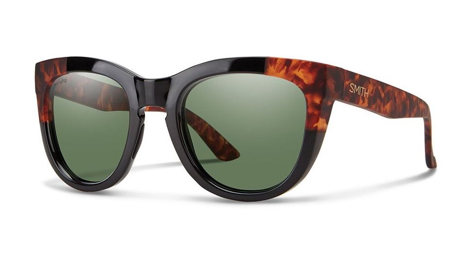 Smith Optics Sidney Single Vision Prescription Sunglasses, Black Havana Block Frame, Polarized, SICPGNBHBSV