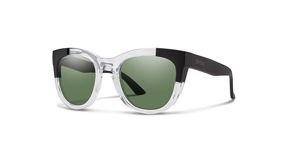 Smith Optics Sidney Single Vision Prescription Sunglasses, Crystal Black Block Frame, Polarized, SICPGNCBBSV