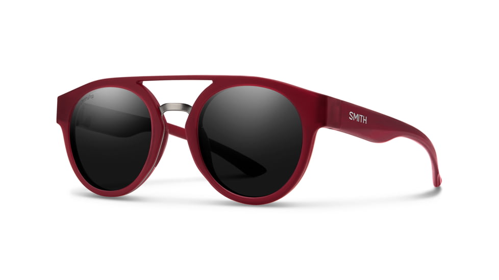 Smith Range Sunglasses, Matte Crystal Deep Maroon Frame, Chromapop Black Lens, 201270LPA506N