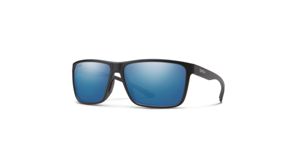 Smith Riptide Sunglasses, Matte Black Frame, ChromaPop Glass Polarized Blue Mirror Lens, 20368212461QG