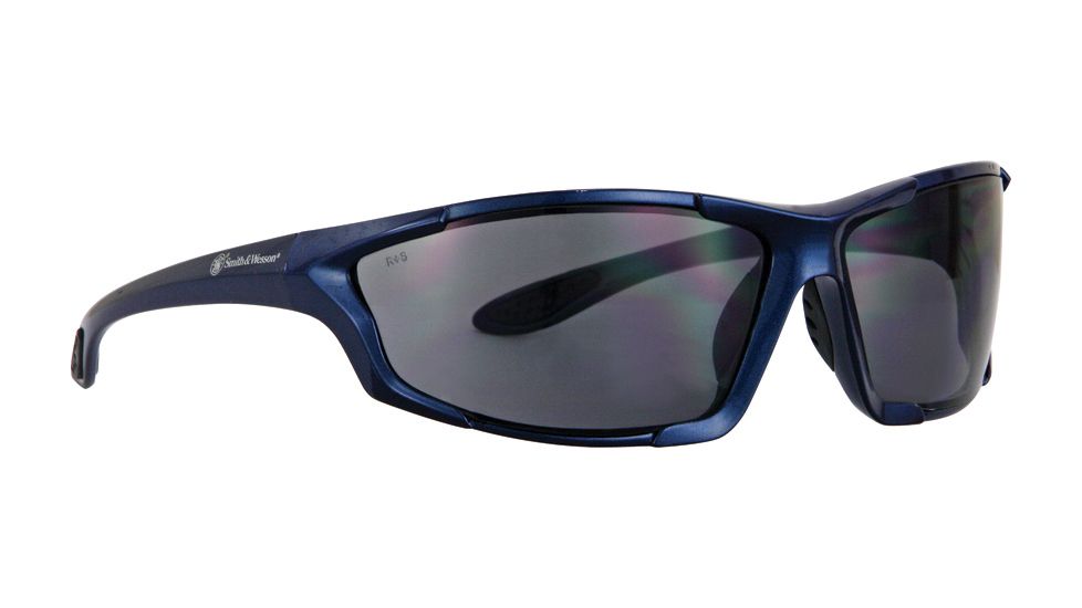 Smith &amp; Wesson Performance Shooting Glasses, Blue Frame, Smoke Lens SW10220C