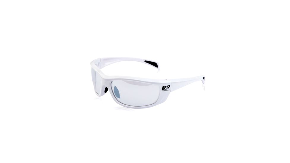 Smith &amp; Wesson Whitehawk Full Frame Shooting Glasses, Gloss White/Clear Mirror, 110174