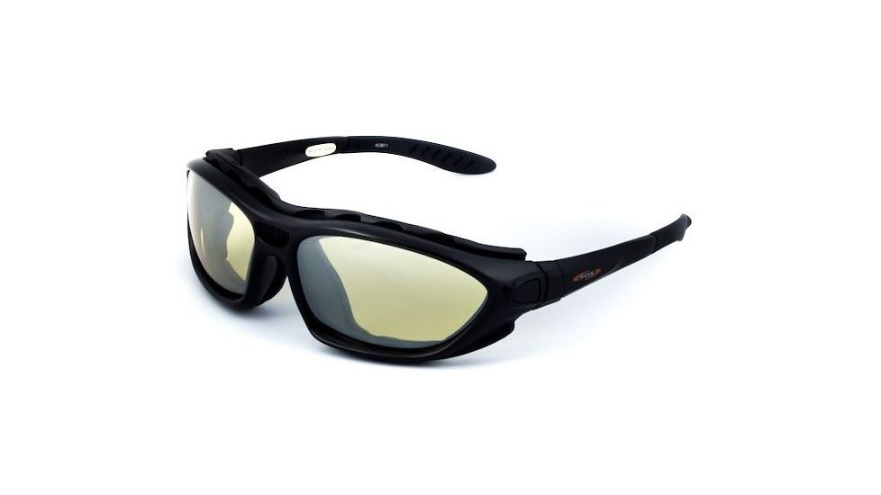 Sos Gripz Riders / Rambler Sunglasses, Frame - Matte Black Tr-90 W/ Temples And Strap / Lens - Pc Z87.1, Yellow-fm