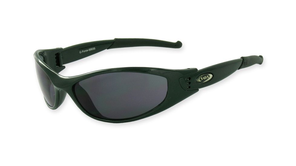 SOS Wraps / G-force Sunglasses, Frame - Hunter Green, Lens - PC Smoke
