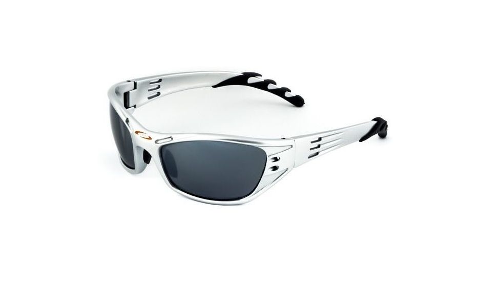Sos Wraps / Hurricane Sunglasses, Frame - Tr90 Aluminum Silver, Lens - Pc Decenter Smoke-fm