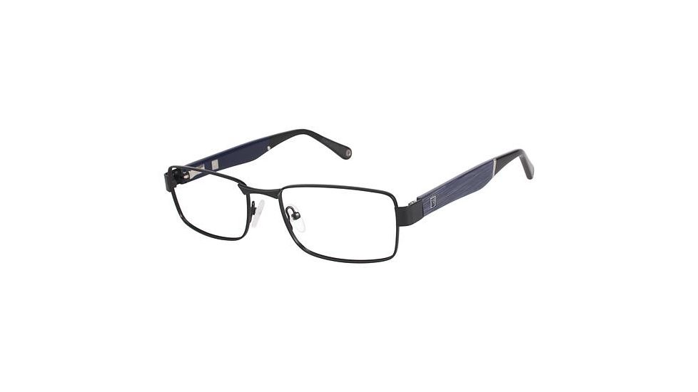 Sperry Top-Sider Provincetown Single Vision Prescription Eyeglasses - Frame MATTE BLACK/NVY, Size 53/18mm SPPROVINCETOWN01