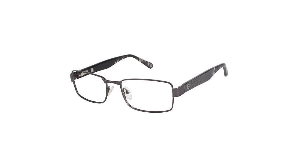 Sperry Top-Sider Provincetown Single Vision Prescription Eyeglasses - Frame MATTE GUN/BLACK, Size 53/18mm SPPROVINCETOWN03
