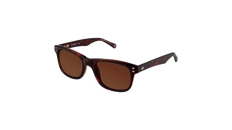 Sperry Top-Sider Wainscott Sunglasses - Frame Brown Horn, Lens Color Solid Brown, Size 53/20mm SPWAINSCOTT02