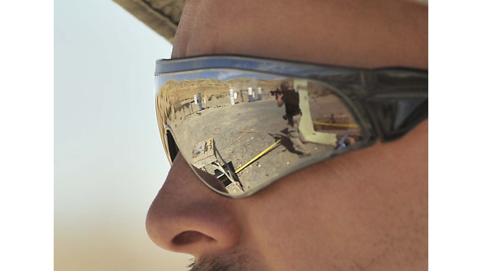 SSP Eyewear Sammamish Safety Glasses, Black Frame, Mirrored Lens, SAMMAMISH M