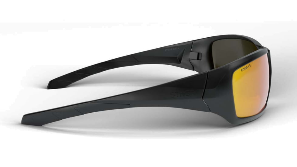 STNGR Ridge Ballistic Sunglasses, Matte Black/Red Mirror, Large, QY-XXC6-QT1V