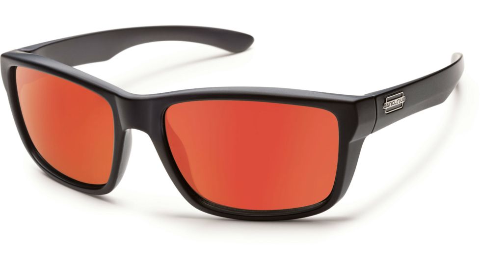 Suncloud Polarized Optics Mayor Sunglasses-Matte Black-Polarized Red Mirror