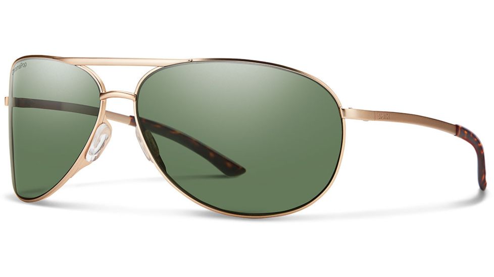 Smith Serpico 2 Sunglasses, Matte Gold Frame, ChromaPop Polarized Gray Green Lens, SE2CPGNMGD