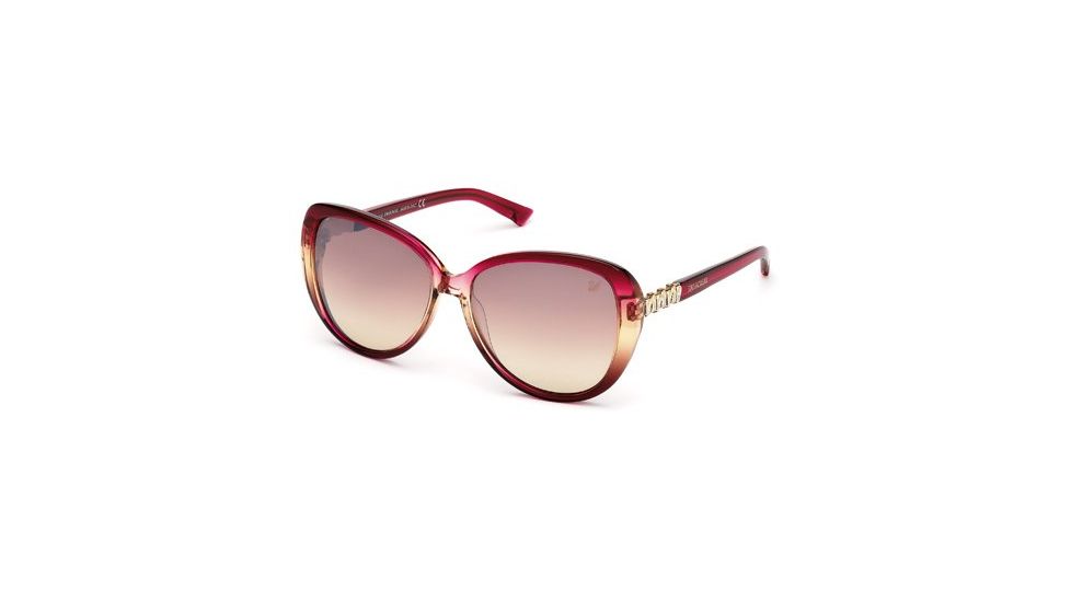 Swarovski SK0029 Sunglasses - Fuxia Frame Color, Brown Mirror Lens Color