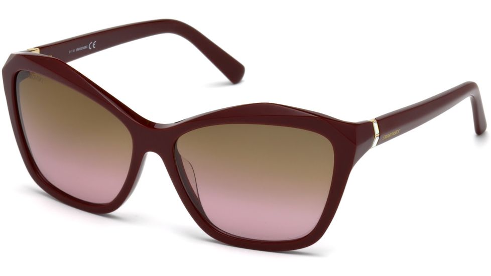 Swarovski SK0135 Sunglasses - Bordeaux Frame Color, Gradient Brown Lens Color