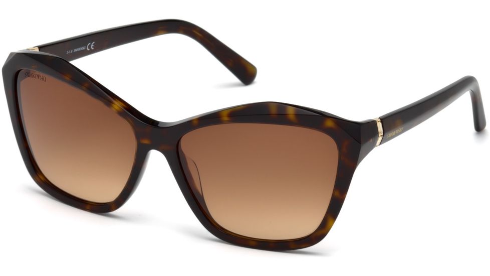 Swarovski SK0135 Sunglasses - Dark Havana Frame Color, Gradient Brown Lens Color