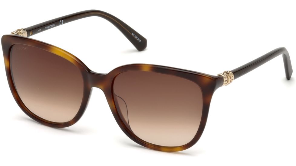 Swarovski SK0146-H Sunglasses - Dark Havana Frame, Brown Mirror Lenses, 56 mm Lens Diameter SK0146-H5652G