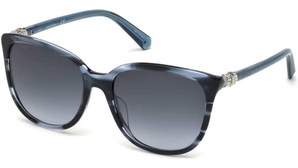 Swarovski SK0146-H Sunglasses - Shiny Blue Frame, Gradient Blue Lenses, 56 mm Lens Diameter SK0146-H5690W