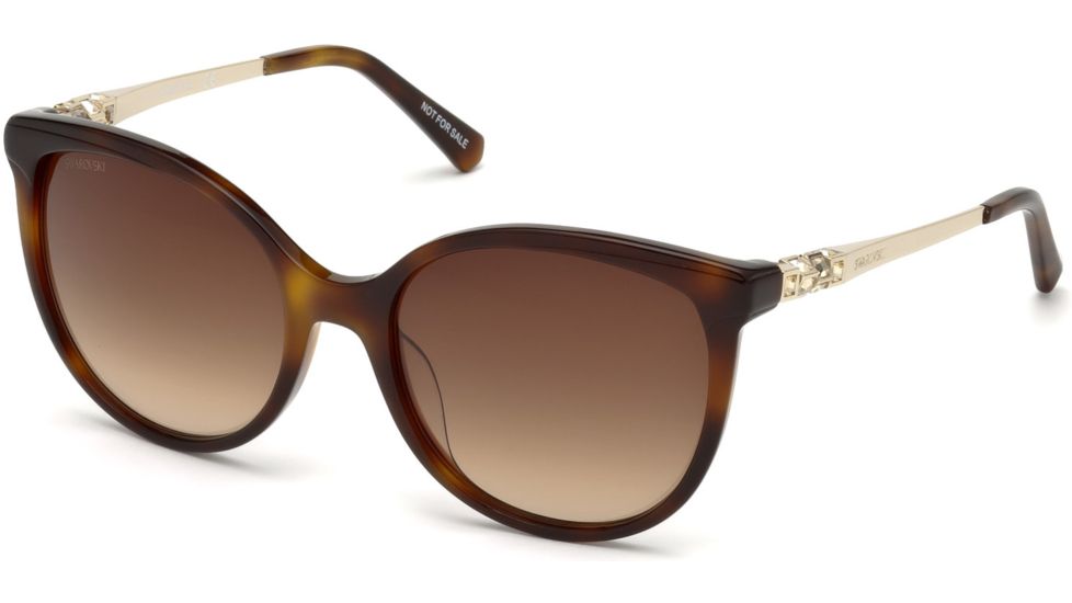 Swarovski SK0155 Sunglasses - Dark Havana Frame Color, Gradient Brown Lens Color