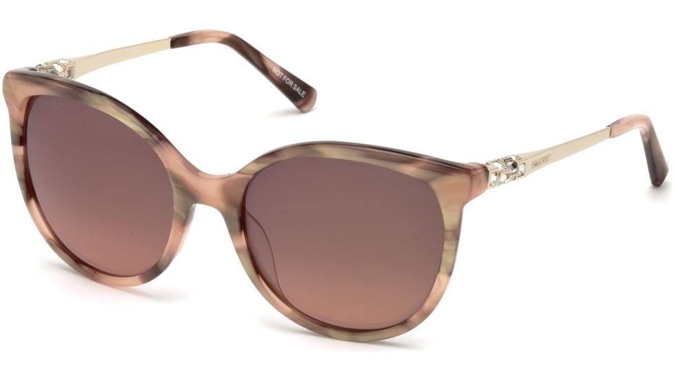 Swarovski SK0155 Sunglasses - Shiny Pink Frame Color, Brown Mirror Lens Color